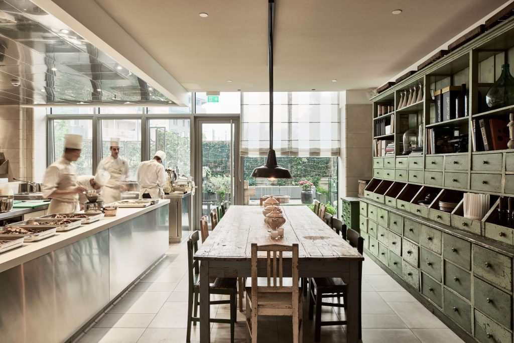 Kitchen of the Morelli Restaurant at Hotel VIU Milan